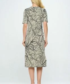 Jostar HIT Midi V-Neck Dress With Side Slits-781HT-HRP1-W349