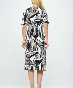 Jostar Dresses HIT Midi V-Neck Dress With Side Slits-781HT-HRP1-W357