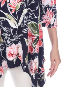 Quarter Sleeves Jostar Women's HIT V-Neck Binding Top Half Sleeve Print-313HT-QRP1-W251