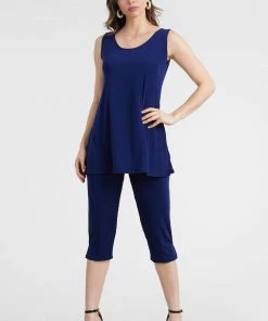 Jostar Women's Stretchy Tank Capri Pant Set-902BN-TRS1 Pants