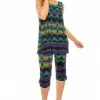 Jostar Women's Stretchy Tank Capri Set Sleeveless Plus Print, 902BN-TXP-W176