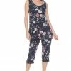 Jostar Women's Stretchy Tank Capri Pant Set Print-902BN-TRP1-W211