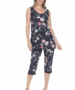 Jostar Women's Stretchy Tank Capri Pant Set Print-902BN-TRP1-W211