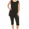 Jostar Women's Stretchy Tank Capri Set Sleeveless Plus Print, 902BN-TXP-W990