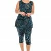 Jostar Women's Stretchy Tank Capri Pant Set Print-902BN-TRP1-W014