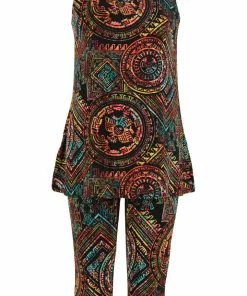Jostar Women's Stretchy Tank Capri Pant Set Print-902BN-TRP1-W014