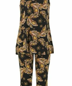 Pant Sets Jostar Women's Stretchy Tank Capri Pant Set Print-902BN-TRP1-W022