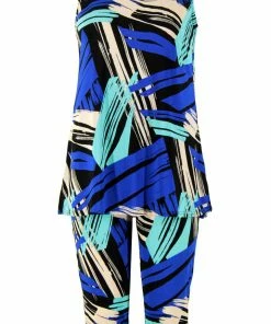 Pant Sets Jostar Women's Stretchy Tank Capri Pant Set Print-902BN-TRP1-W037