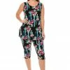 Jostar Women's Stretchy Tank Capri Pant Set Print-902BN-TRP1-W039 Pant Sets