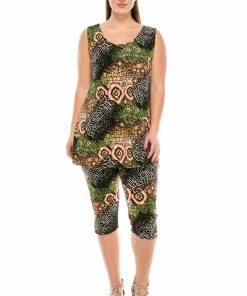 Jostar Women's Stretchy Tank Capri Pant Set Print-902BN-TRP1-W045 Pant Sets