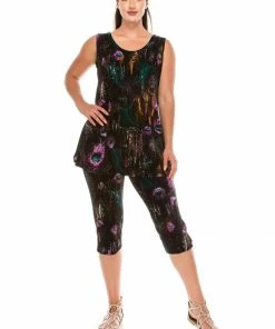 Jostar Women's Stretchy Tank Capri Pant Set Print-902BN-TRP1-W137