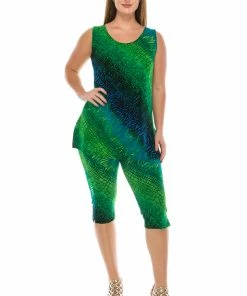 Jostar Women's Stretchy Tank Capri Pant Set Print-902BN-TRP1-W182 Pant Sets