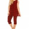 Jostar Women's Stretchy Tank Capri Pant Set Print-902BN-TRP1-W187 Pant Sets