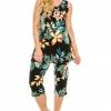 Jostar Women's Stretchy Tank Capri Pant Set Print-902BN-TRP1-W189