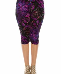 Jostar Women's Stretchy Tank Capri Set Sleeveless Plus Print, 902BN-TXP-W207 Plus Size