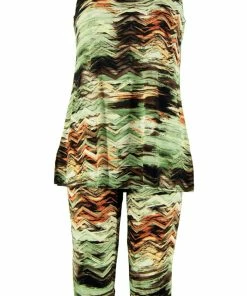 Pant Sets Jostar Women's Stretchy Tank Capri Pant Set Print-902BN-TRP1-W873
