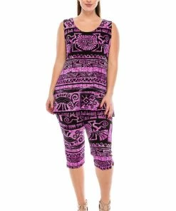 Jostar Women's Stretchy Tank Capri Pant Set Print-902BN-TRP1-W901