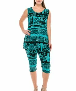 Jostar Women's Stretchy Tank Capri Pant Set Print-902BN-TRP1-W901