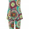 Pant Sets Jostar Women's Stretchy Tank Capri Set Sleeveless Plus Print, 902BN-TXP-W031