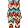 Jostar Women's Stretchy Tank Capri Set Sleeveless Plus Print, 902BN-TXP-W035