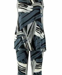 Jostar Women's Stretchy Tank Capri Set Sleeveless Plus Print, 902BN-TXP-W037 Pant Sets