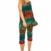 Jostar Women's Stretchy Tank Capri Set Sleeveless Plus Print, 902BN-TXP-W171