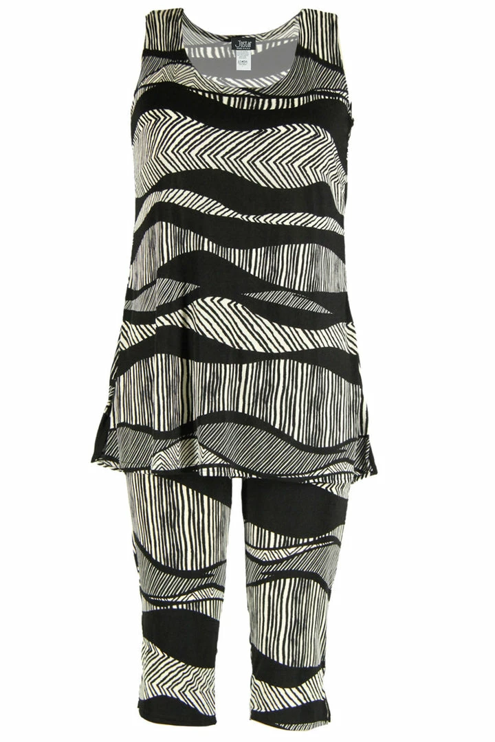 Pant Sets Jostar Women's Stretchy Tank Capri Set Sleeveless Plus Print, 902BN-TXP-W715