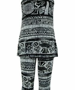 Jostar Women's Stretchy Tank Capri Set Sleeveless Plus Print, 902BN-TXP-W901