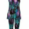 Jostar Women's Stretchy Tank Capri Set Sleeveless Plus Print, 902BN-TXP-W944