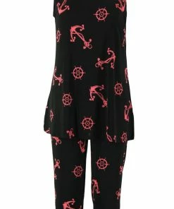 Jostar Women's Stretchy Tank Capri Set Sleeveless Plus Print, 902BN-TXP-W944