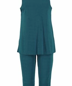 Pant Sets Jostar Women's Stretchy Tank Capri Pant Set Sleeveless Plus Size - Made In USA, 902BN-TX