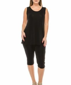 Jostar Women's Stretchy Tank Capri Pant Set-902BN-TRS1 Pants