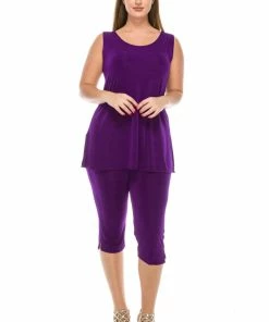 Jostar Women's Stretchy Tank Capri Pant Set-902BN-TRS1 Pants