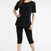 Jostar Women's Stretchy Capri Pant Set Short Sleeve-903BN-SRS1 Pant Sets