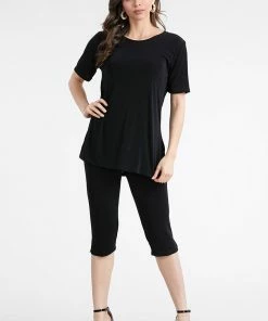 Jostar Women's Stretchy Capri Pant Set Short Sleeve-903BN-SRS1 Pant Sets