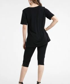 Pant Sets Jostar Women's Stretchy Capri Pant Set Short Sleeve In Plus Size, 903BN-SX