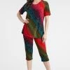 Jostar Women's Stretchy Capri Pant Set Short Sleeve Print-903BN-SRP1-W182