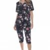Jostar Women's Stretchy Capri Pant Set Short Sleeve Print-903BN-SRP1-W211