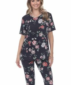 Jostar Women's Stretchy Capri Pant Set Short Sleeve Print-903BN-SRP1-W211