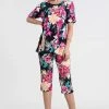 Jostar Women's Stretchy Capri Pant Set Short Sleeve Print-903BN-SRP1-W214