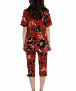 Jostar Women's Stretchy Capri Pant Set Short Sleeve Print-903BN-SRP1-W239