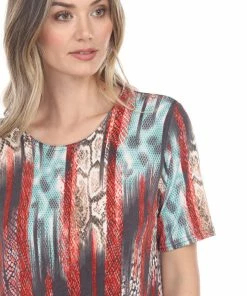 Pant Sets Jostar Women's Stretchy Capri Pant Set Short Sleeve Print-903BN-SRP1-W249