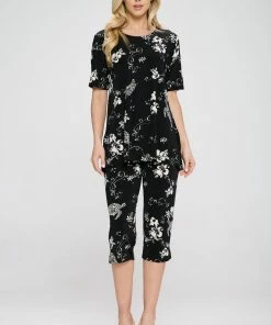Jostar Women's Stretchy Capri Pant Set Short Sleeve Print-903BN-SRP1-W308