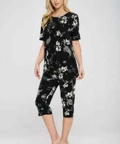 Jostar Women's Stretchy Capri Pant Set Short Sleeve Print-903BN-SRP1-W308