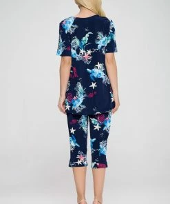 Jostar Women's Stretchy Capri Pant Set Short Sleeve Print-903BN-SRP1-W310