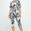 Jostar Stretchy Capri Pant Set Short Sleeve Print-903BN-SRP1-W324