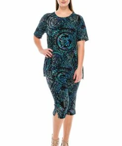 Pant Sets Jostar Women's Stretchy Capri Pants Set Short Sleeve Plus Print, 903BN-SXP-W014