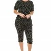 Jostar Black And White Polka Dot Print Capri Pant Set -903BN-SRP1-W032