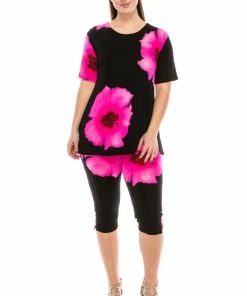 Jostar Floral Capri Pant Set Short Sleeve Print-903BN-SRP1-W113