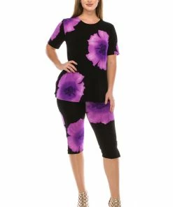 Jostar Floral Capri Pant Set Short Sleeve Print-903BN-SRP1-W113